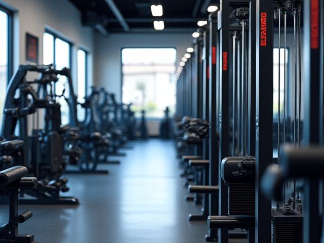 Geräte für Krafttraining in einem modernen Fitnessstudio